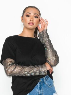 Diamond sleeve sweater